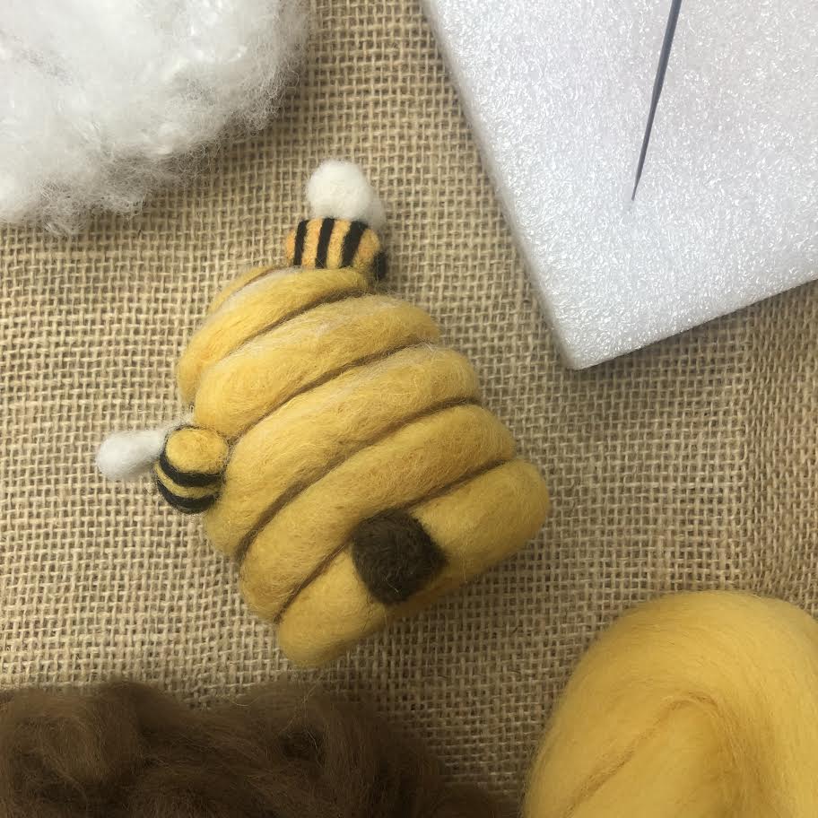 Needle Felting for Beginners - <font color= #FFOO80><b>World Bee Day</b></font color= #FFOO80> Beehive - Monday 20th May
