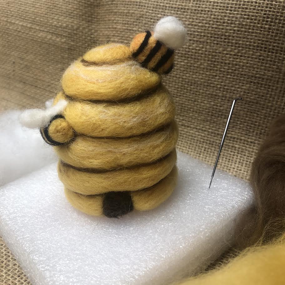Needle Felting for Beginners - <font color= #FFOO80><b>World Bee Day</b></font color= #FFOO80> Beehive - Monday 20th May