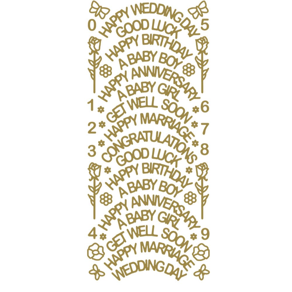 Assorted Popular Celebrations Text & Numbers PeelOff Stickers | Buy Online from The Home Crafters