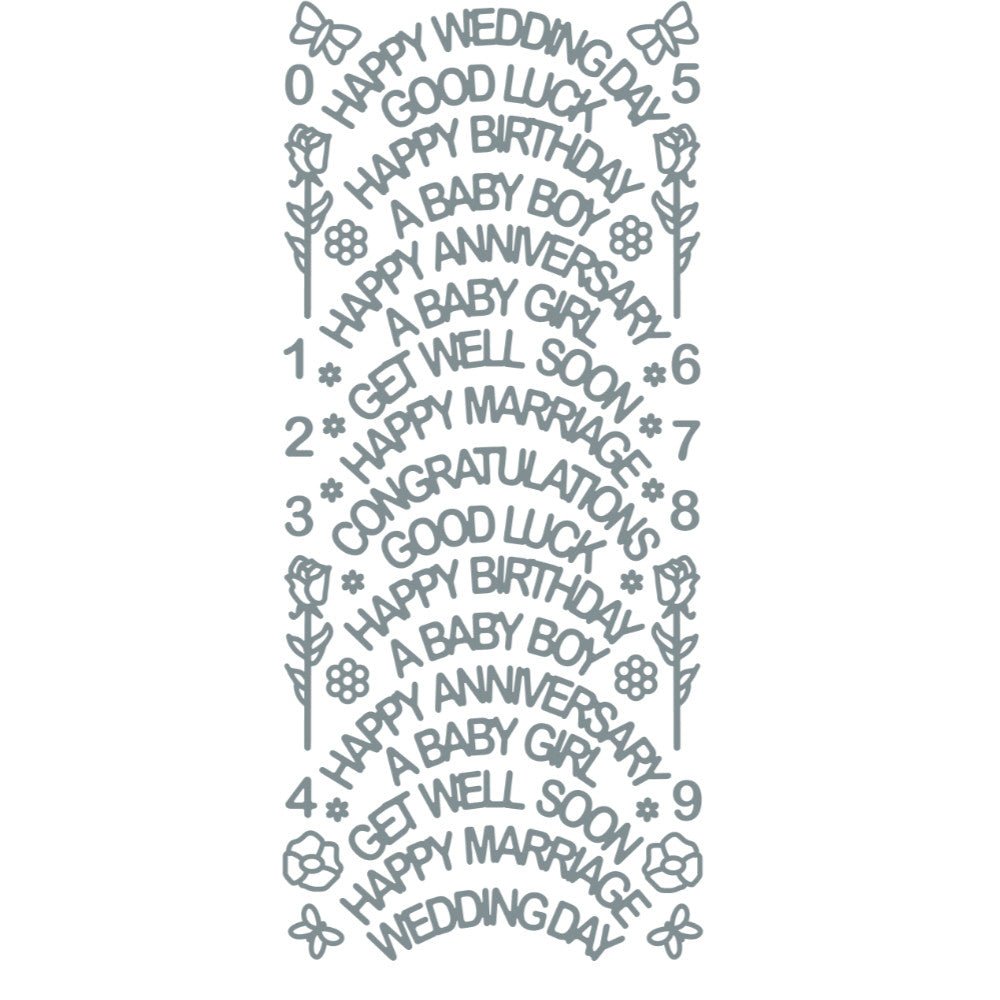 Assorted Popular Celebrations Text & Numbers PeelOff Stickers | Buy Online from The Home Crafters