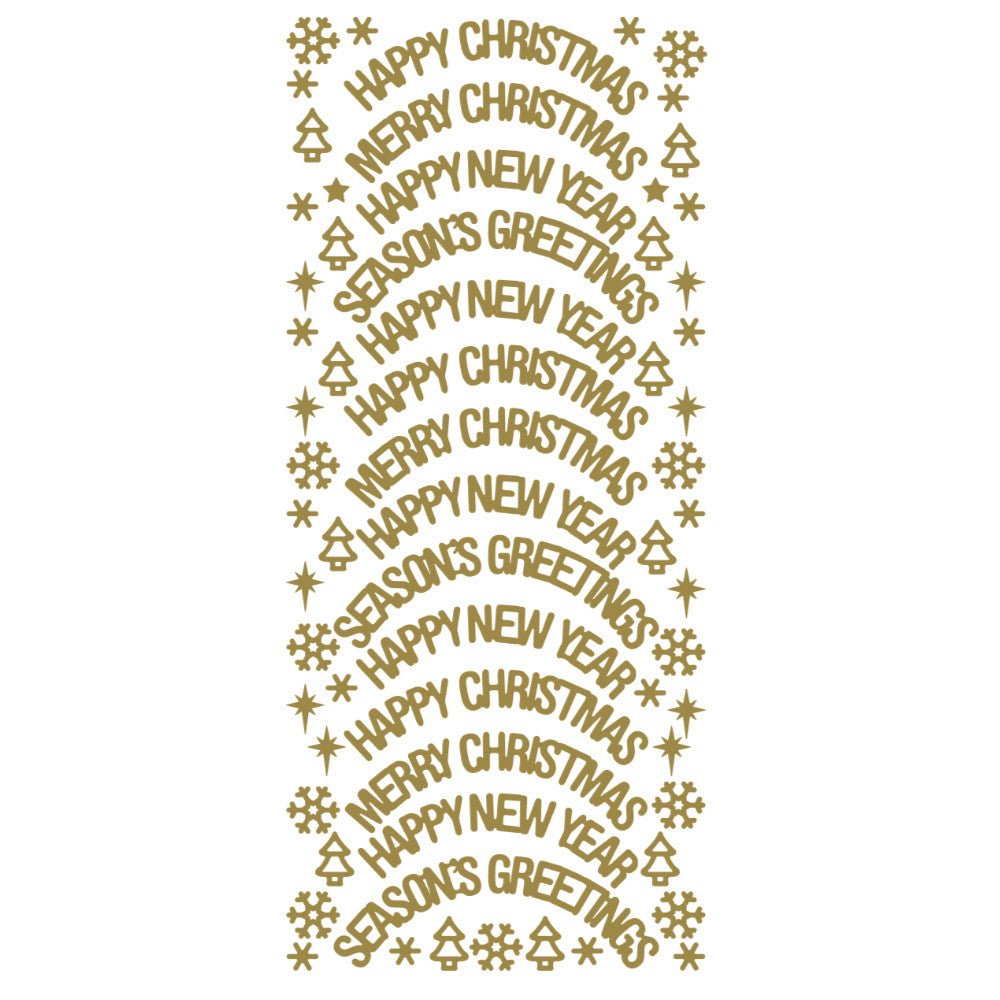 Happy Merry New Year Seasons Greetings Peeloff Stickers | Buy Online from The Home Crafters