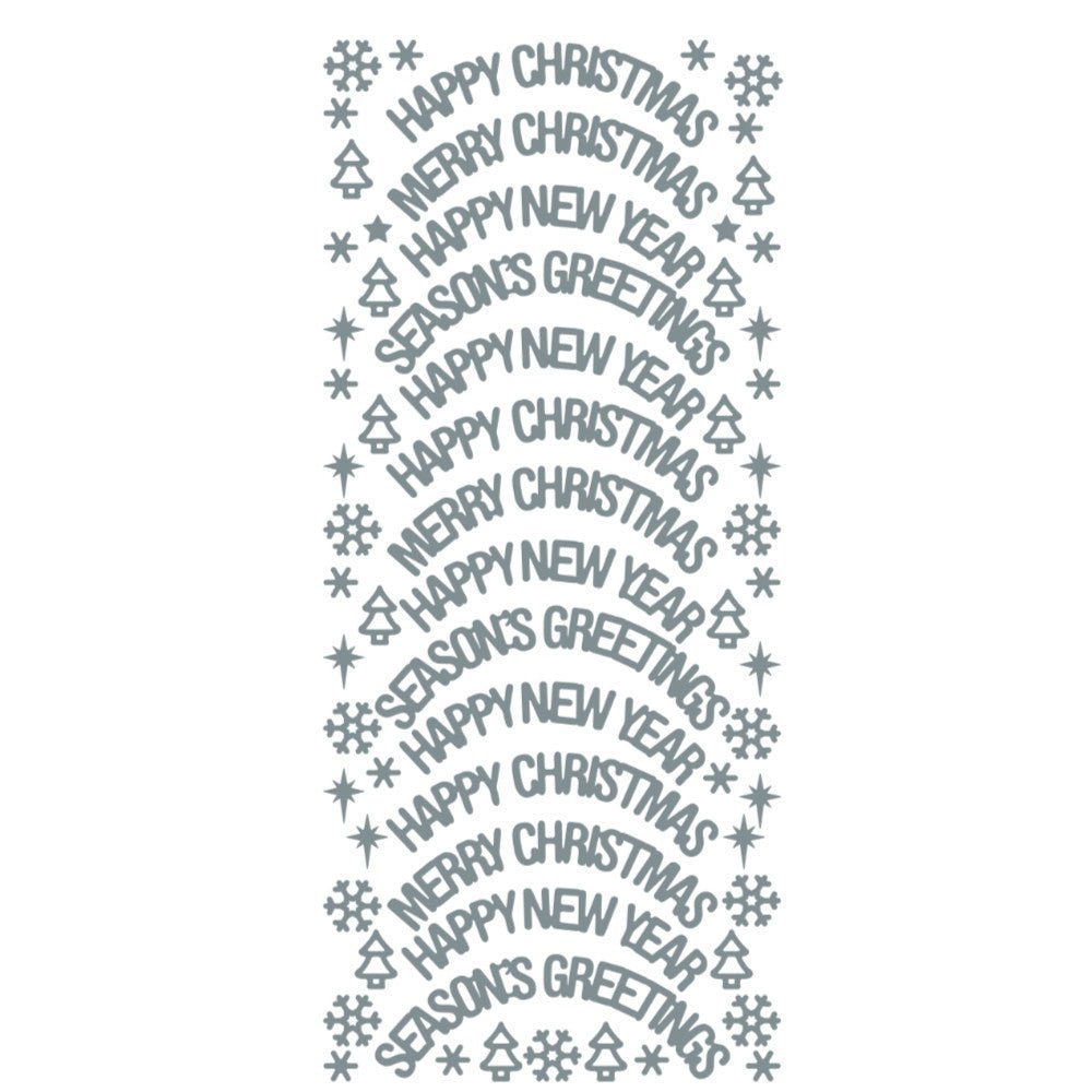 Happy Merry New Year Seasons Greetings Peeloff Stickers | Buy Online from The Home Crafters
