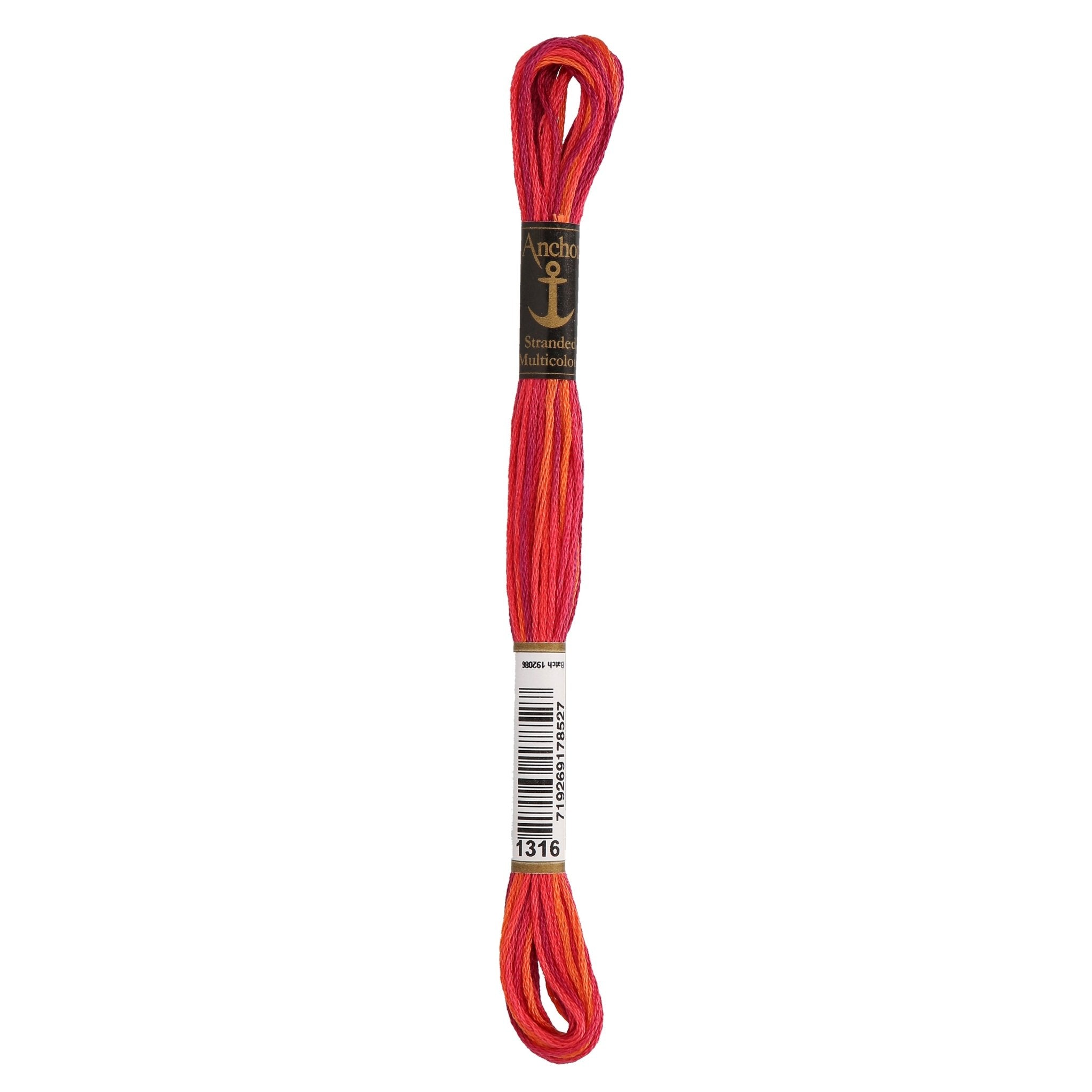 1316: Anchor Stranded Multi Coloured Cotton Skein - 8m | Buy Online from The Home Crafters