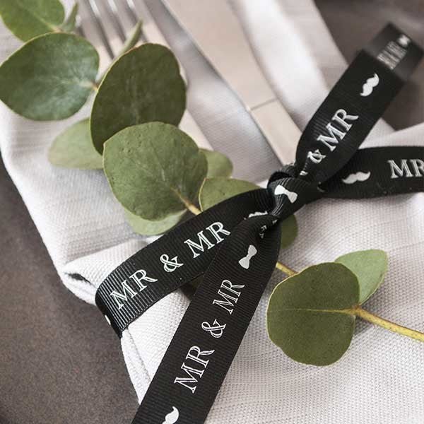 Wedding Ribbon: Mr & Mr - 16mm | Buy Online from The Home Crafters