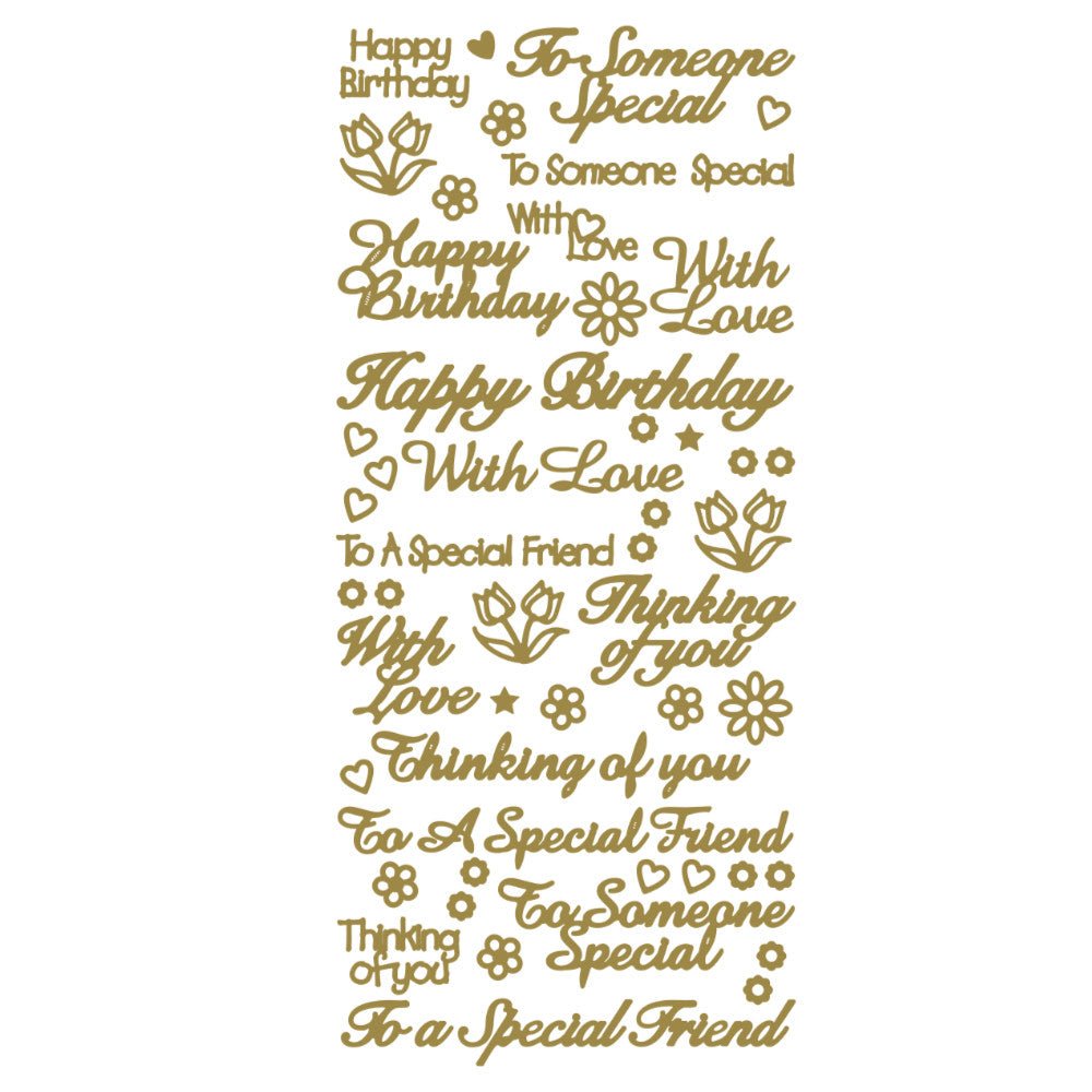 Someone Special, Thinking of You, Friend, Birthday Flowers Peeloff Stickers | Buy Online from The Home Crafters