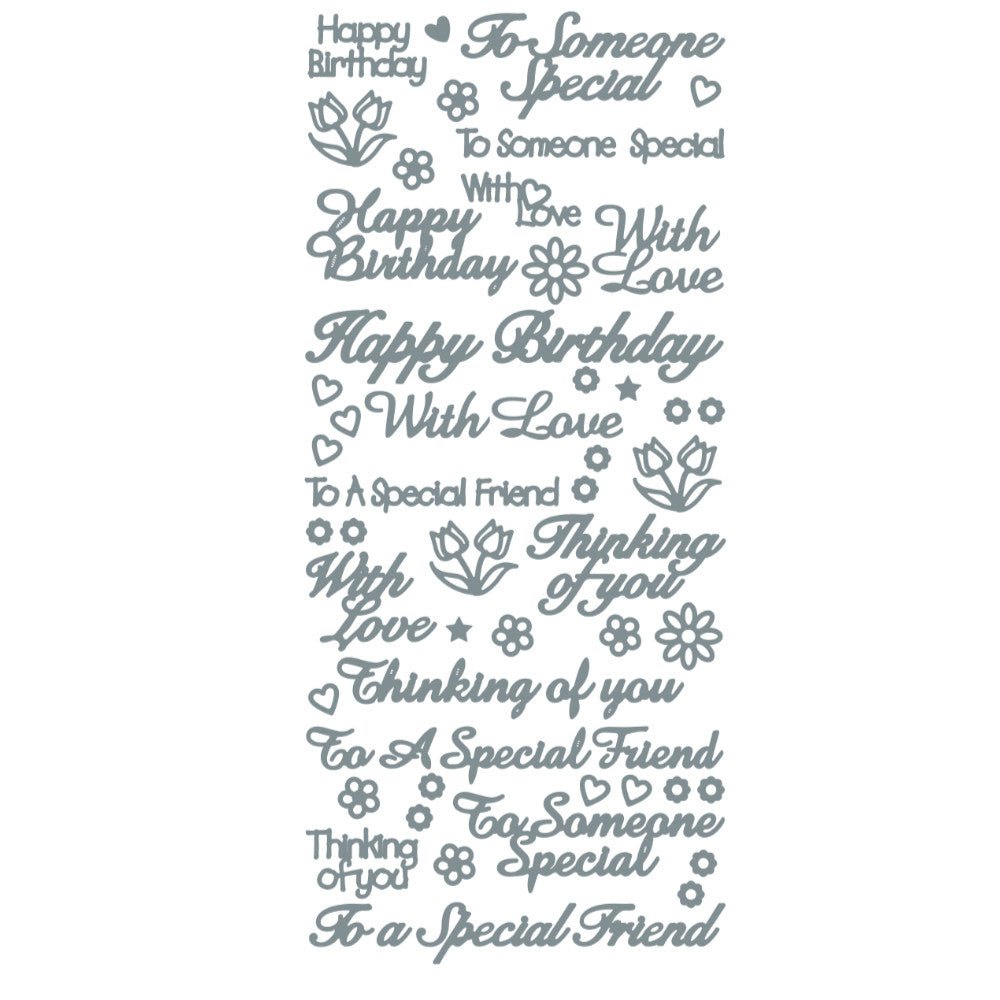 Someone Special, Thinking of You, Friend, Birthday Flowers Peeloff Stickers | Buy Online from The Home Crafters