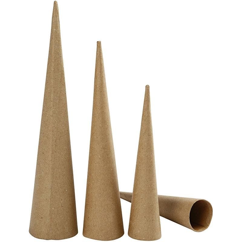 Simple Cardboard Cones - 3pc | Buy Online from The Home Crafters