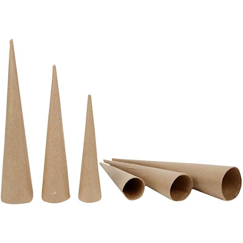 Simple Cardboard Cones - 3pc | Buy Online from The Home Crafters