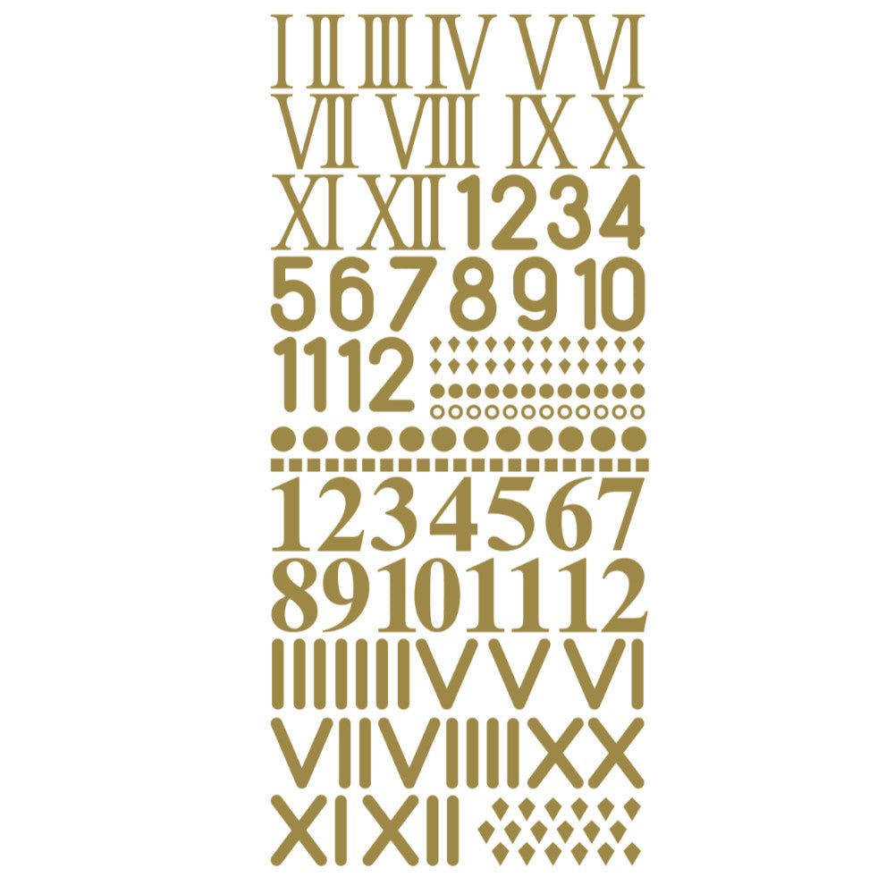 Big Numbers & Roman Numerals (for clocks) Peeloff Stickers | Buy Online from The Home Crafters