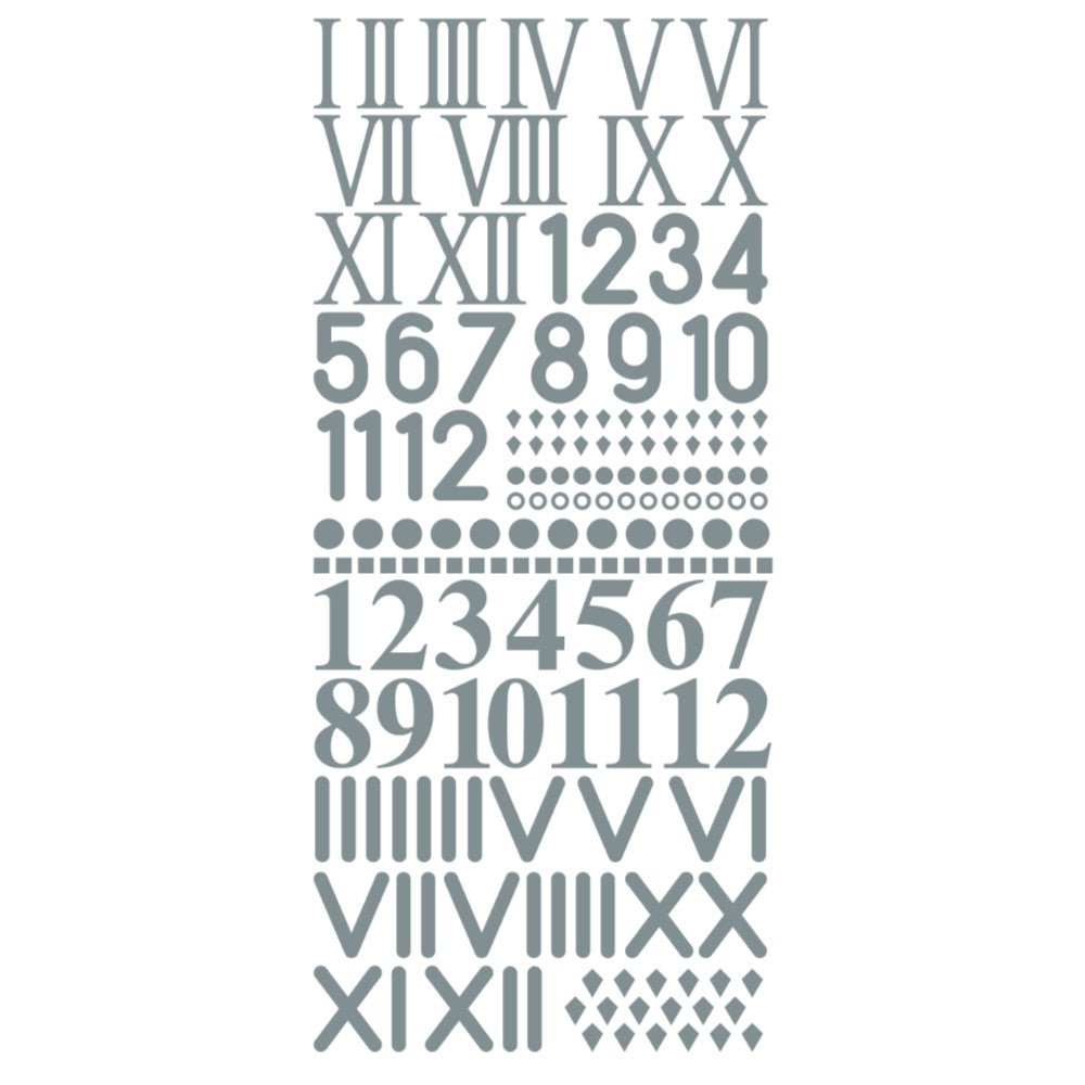 Big Numbers & Roman Numerals (for clocks) Peeloff Stickers | Buy Online from The Home Crafters