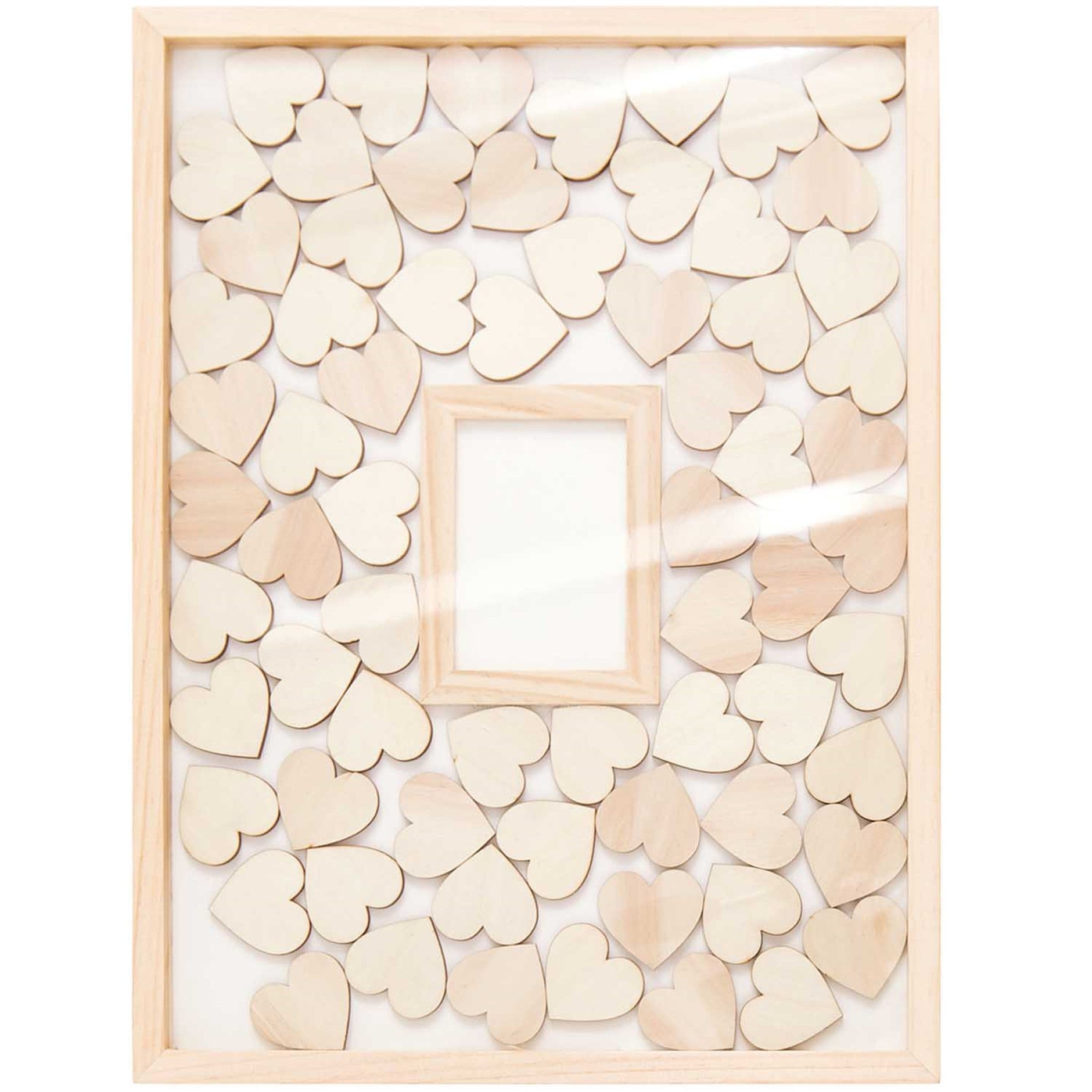 Celebration Drop Top Box Frame with 70 Wooden Hearts