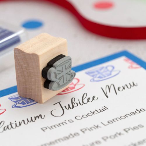 Skull & Cross Buns Mini Artisan Rubber Stamp - Union Flag Teacup | Buy Online from The Home Crafters