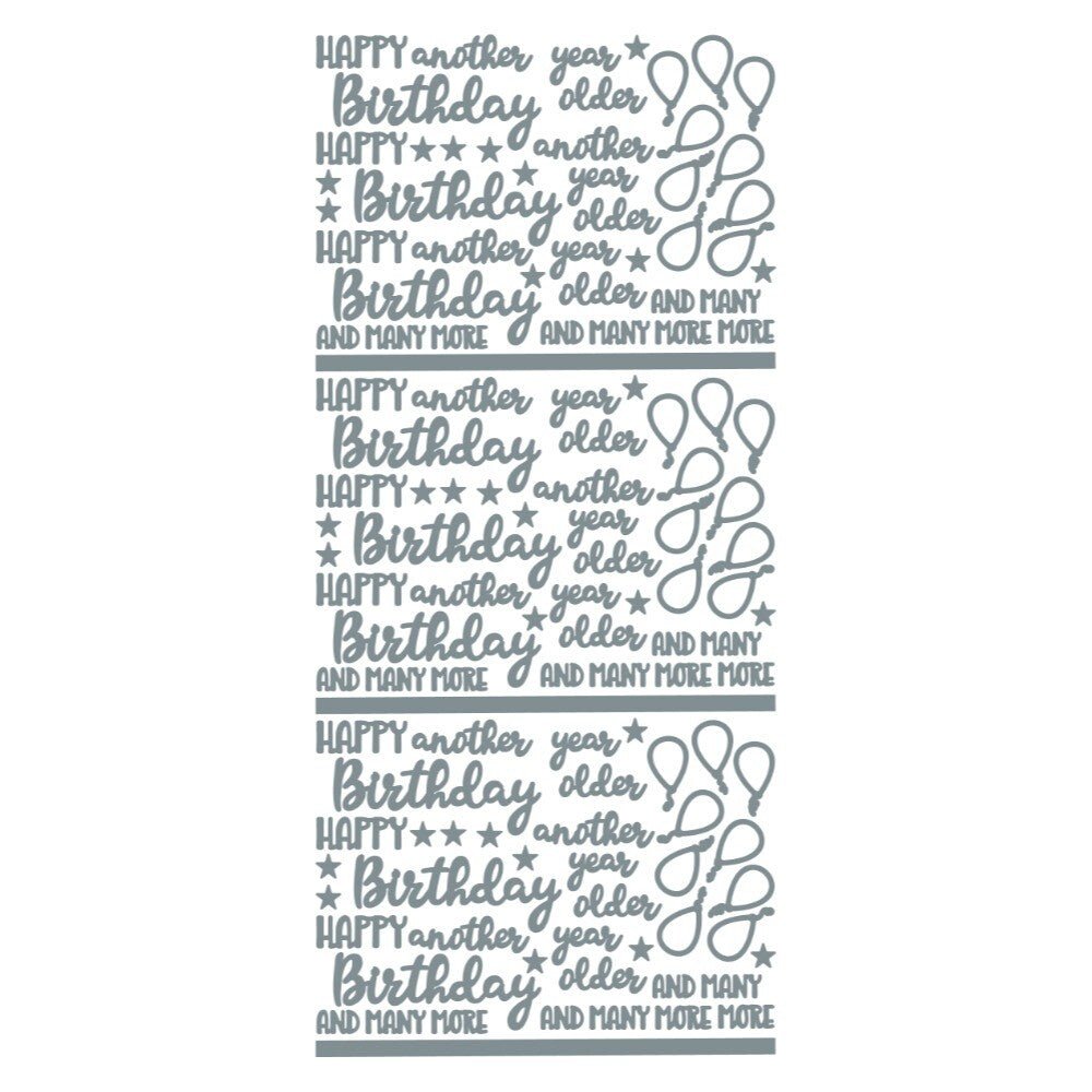 Happy Birthday Script Sentiments (with line borders) Peeloff Stickers | Buy Online from The Home Crafters