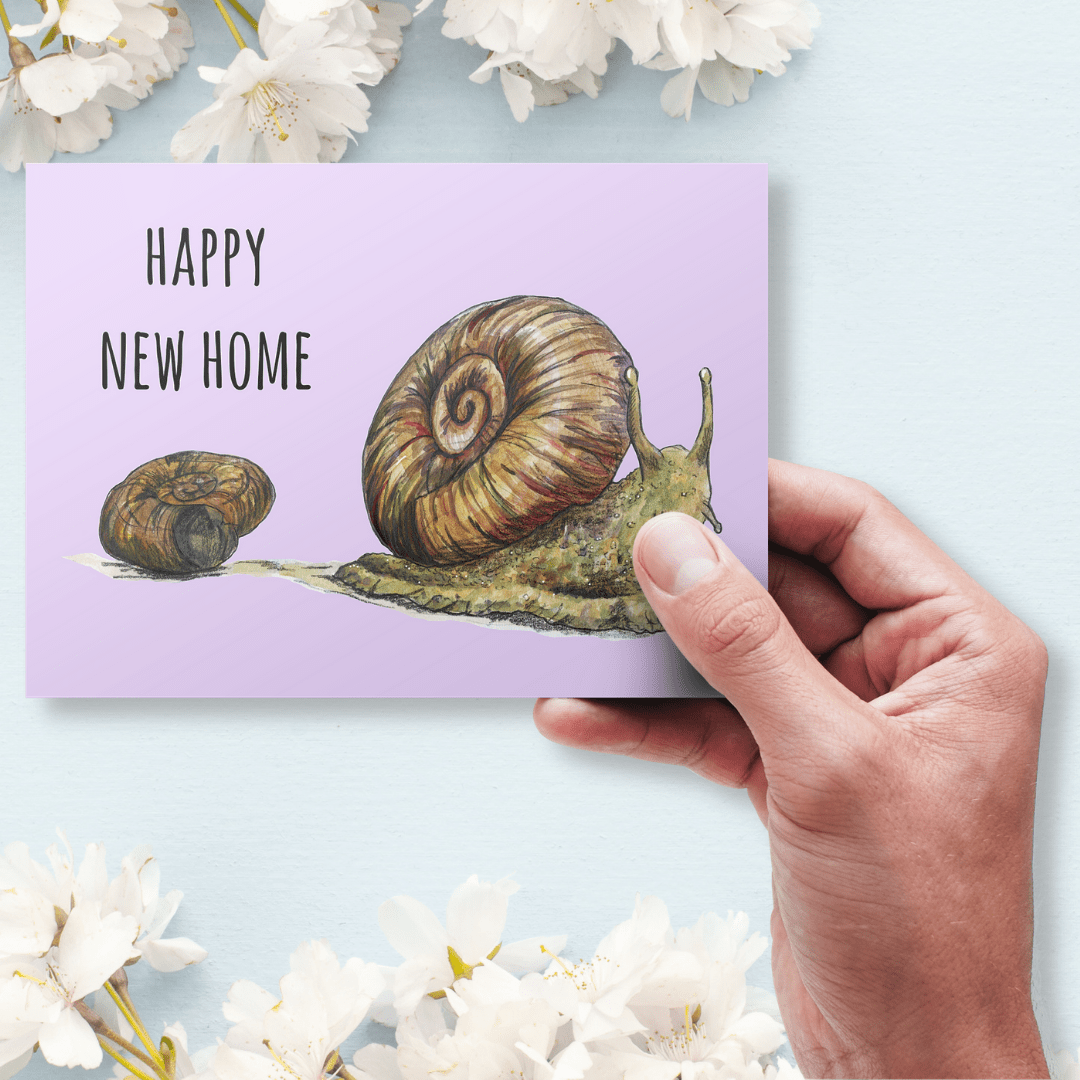 Handmade Wildlife Greetings Card - New Home Snail | Buy Online from The Home Crafters