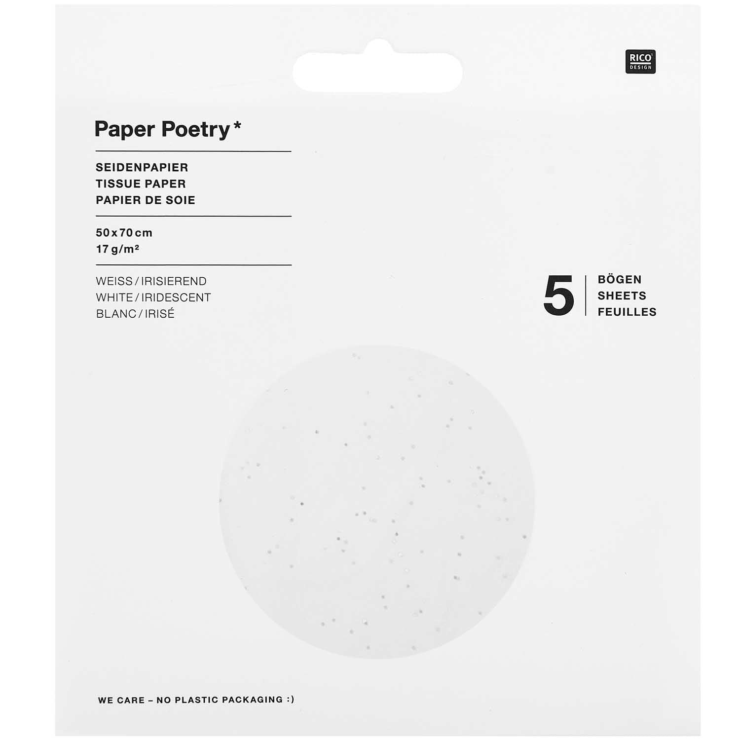 Paper Poetry Tissue Paper: White Dots - 5pc