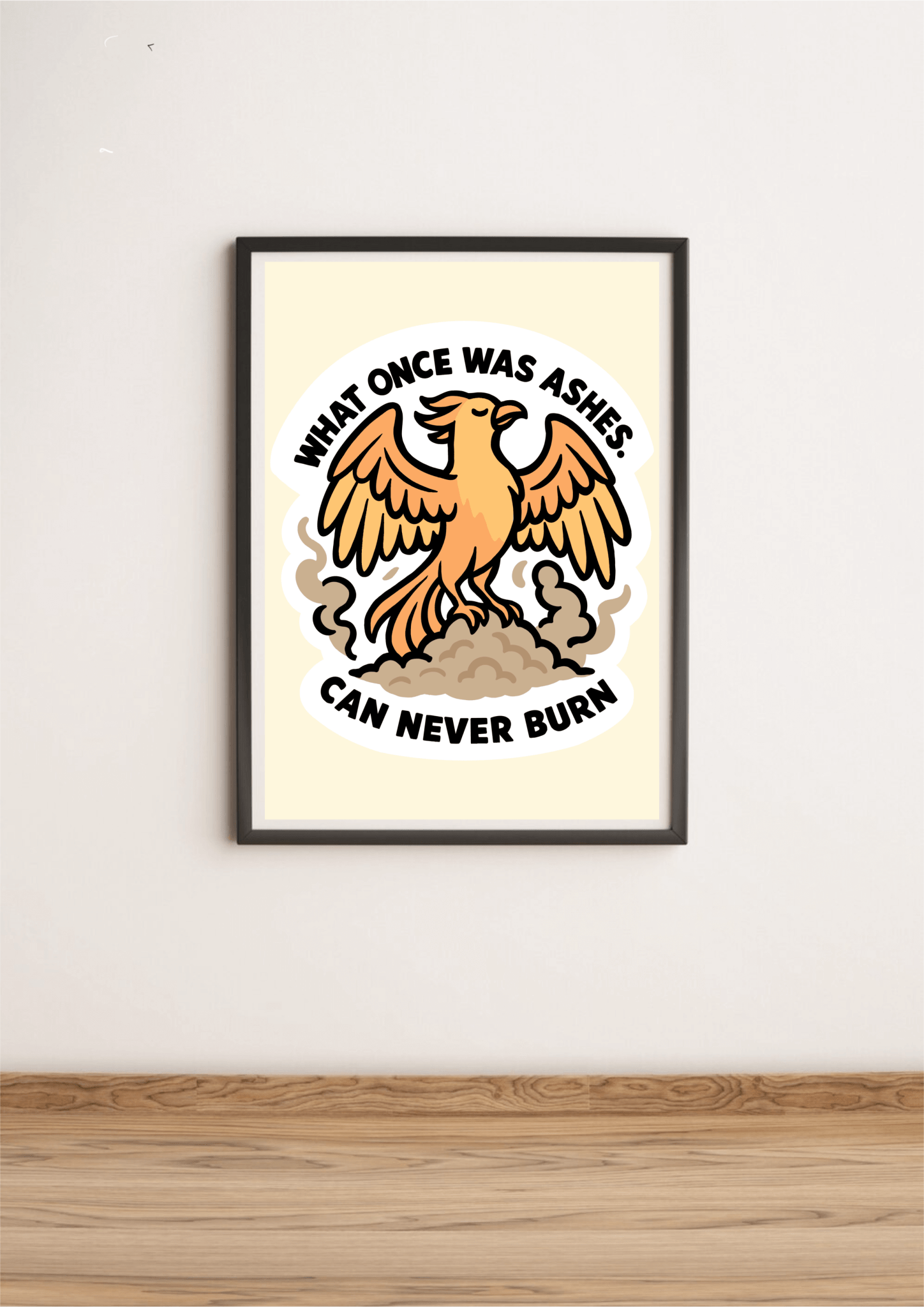 Phoenix Wall Art Print – "What Once Was Ashes Can Never Burn" | Buy Online from The Home Crafters