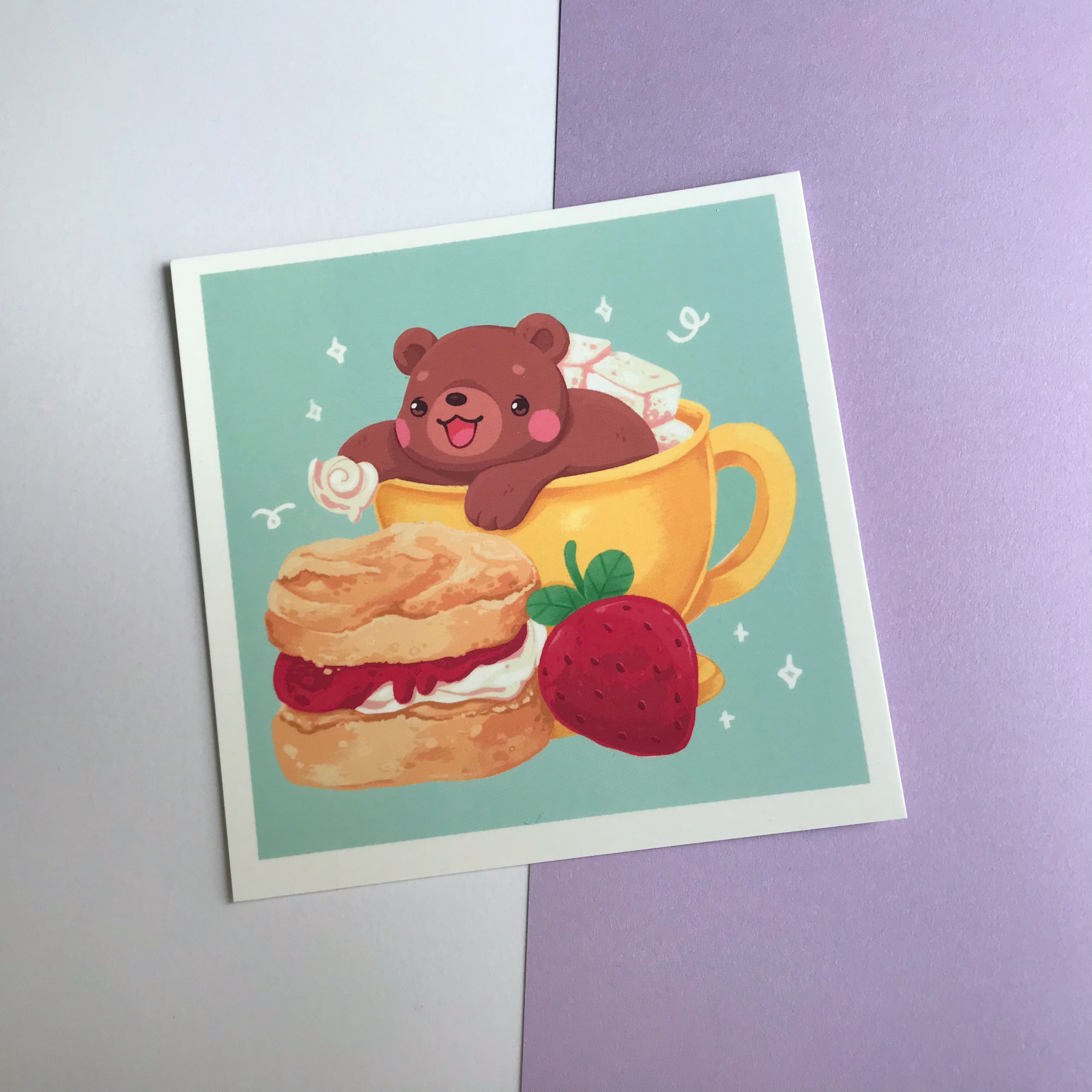 Bristlebearhog Art Print - Beary Sweet Afternoon Tea