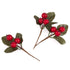 Large Red Berry Pick with Leaves - 3pc
