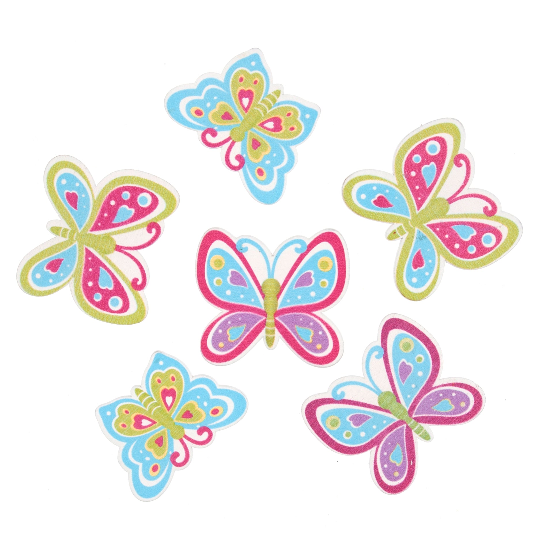 Craft Embellishments: Wooden: Butterflies: Pack of 6 | Buy Online from The Home Crafters