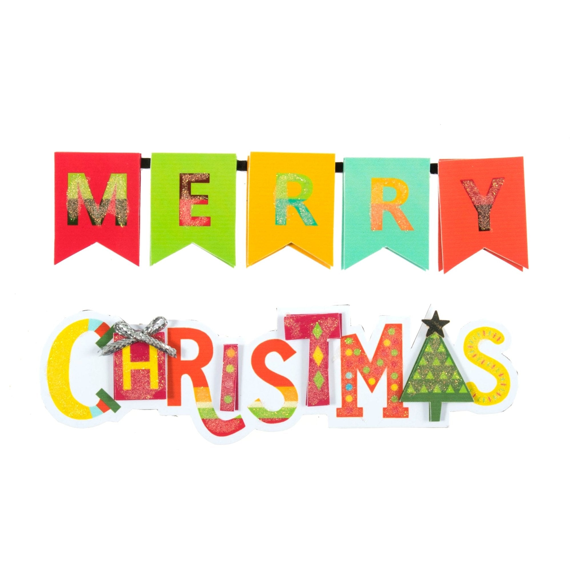 Christmas Craft Embellishments: Merry Christmas - 2pc | Buy Online from The Home Crafters