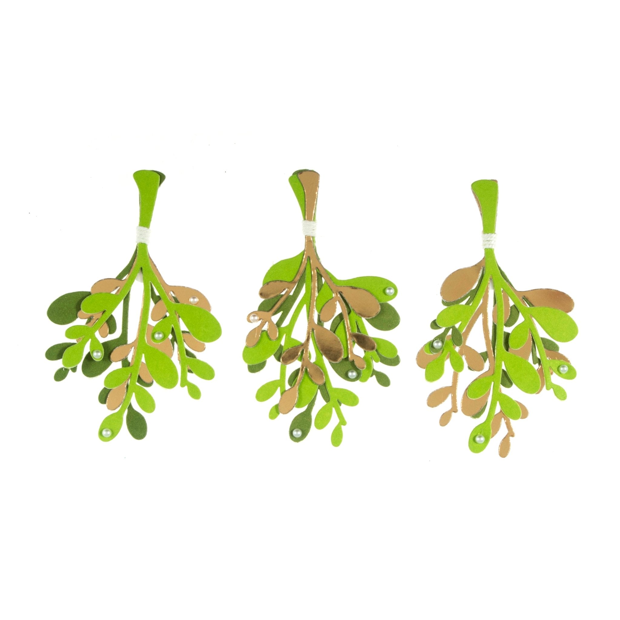 Christmas Craft Embellishments: Mistletoe - 3pc | Buy Online from The Home Crafters