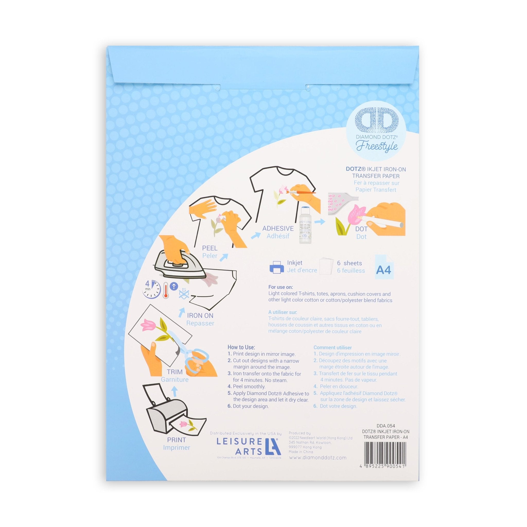 Diamond Dotz Accessories: A4 Inkjet Iron On Transfer Paper - 6pk | Buy Online from The Home Crafters