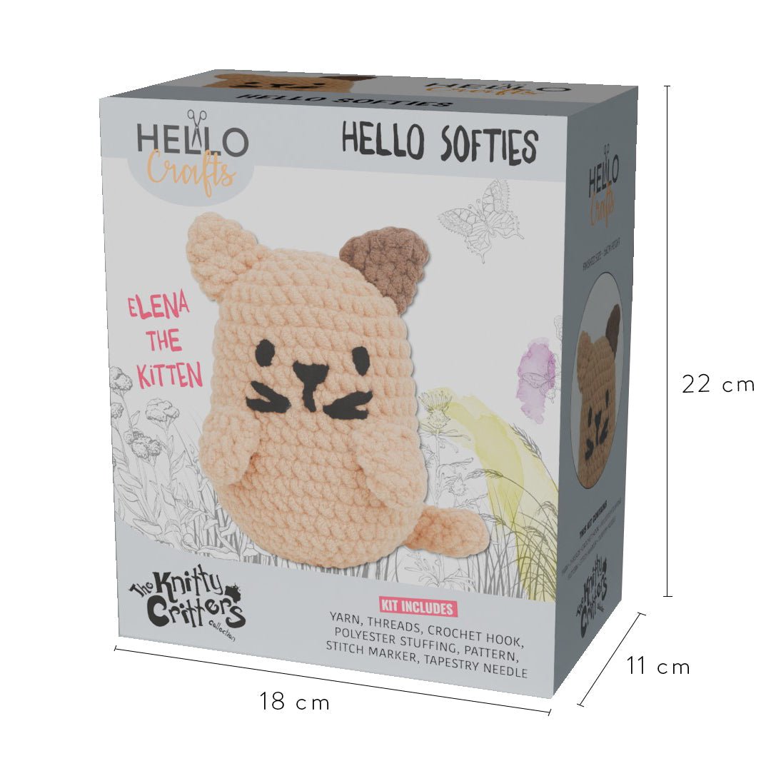 Knitty Critters Hello Softies Crochet Kit: Elena The Kitten | Buy Online from The Home Crafters