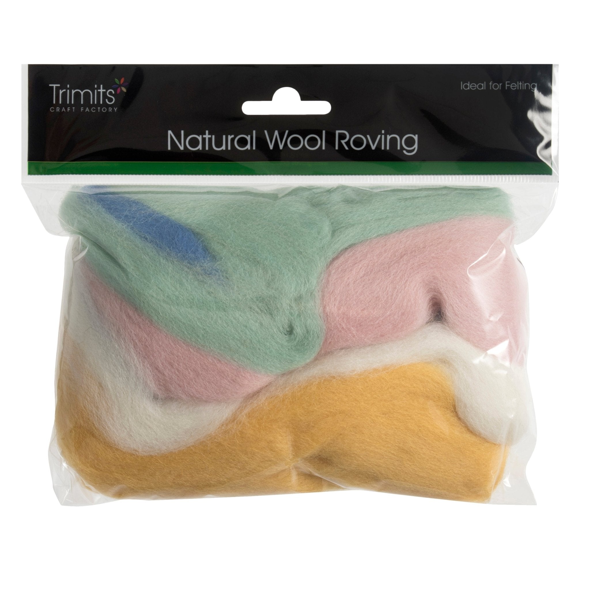 Natural Wool Roving: 50g: Assorted Pastels | Buy Online from The Home Crafters