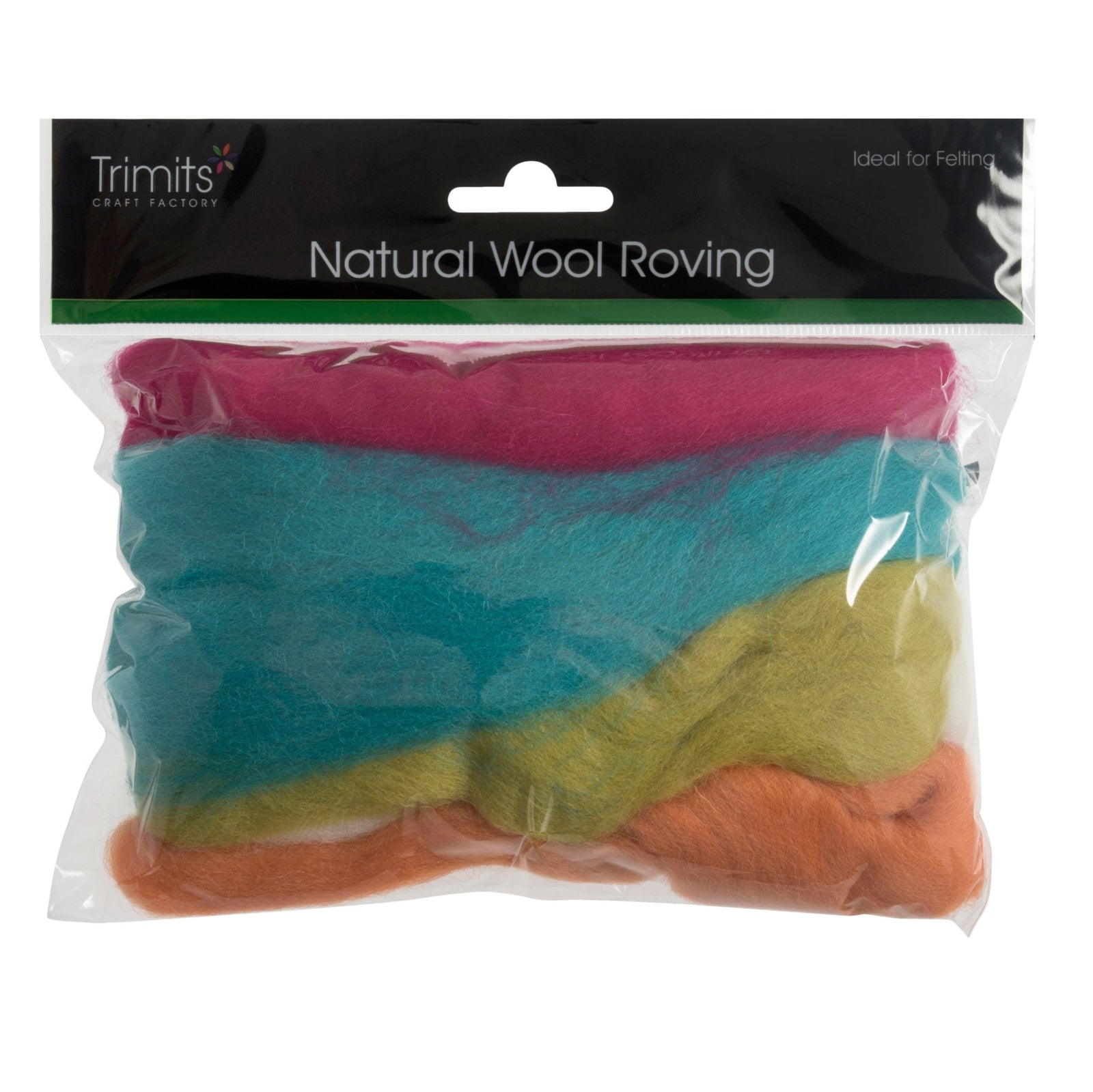 Natural Wool Roving: 50g: Neon Brights | Buy Online from The Home Crafters