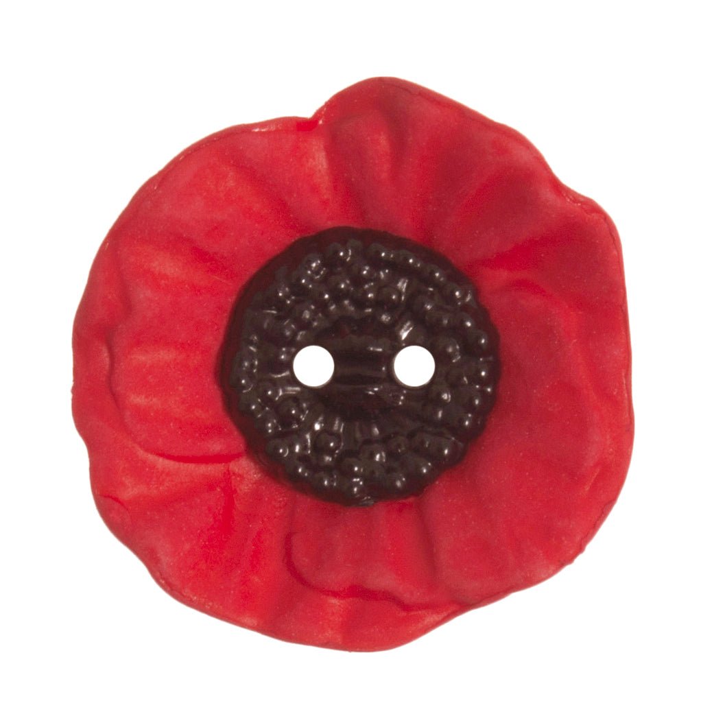 Buttons: Poppy: 2 Hole: 28mm | Buy Online from The Home Crafters