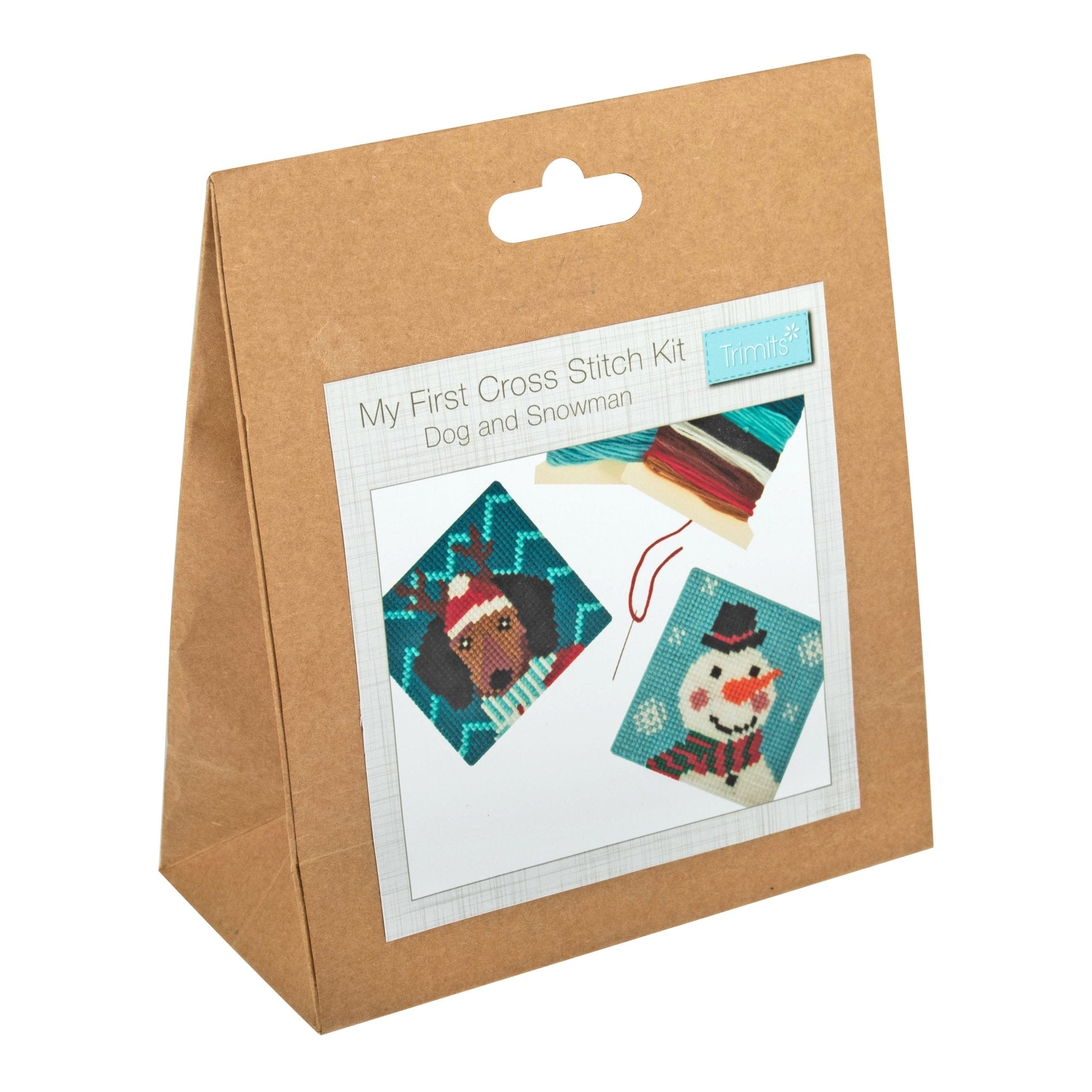Trimits My First Cross Stitch Kit: Christmas Dog & Snowman | Buy Online from The Home Crafters