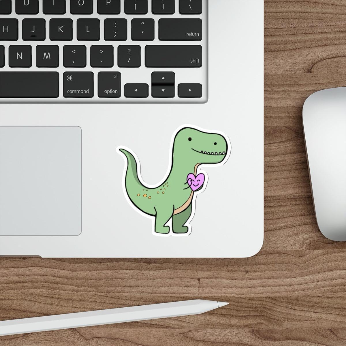 T - Rex Sticker with Heart – Bold Dino Love Vinyl Decal | Buy Online from The Home Crafters