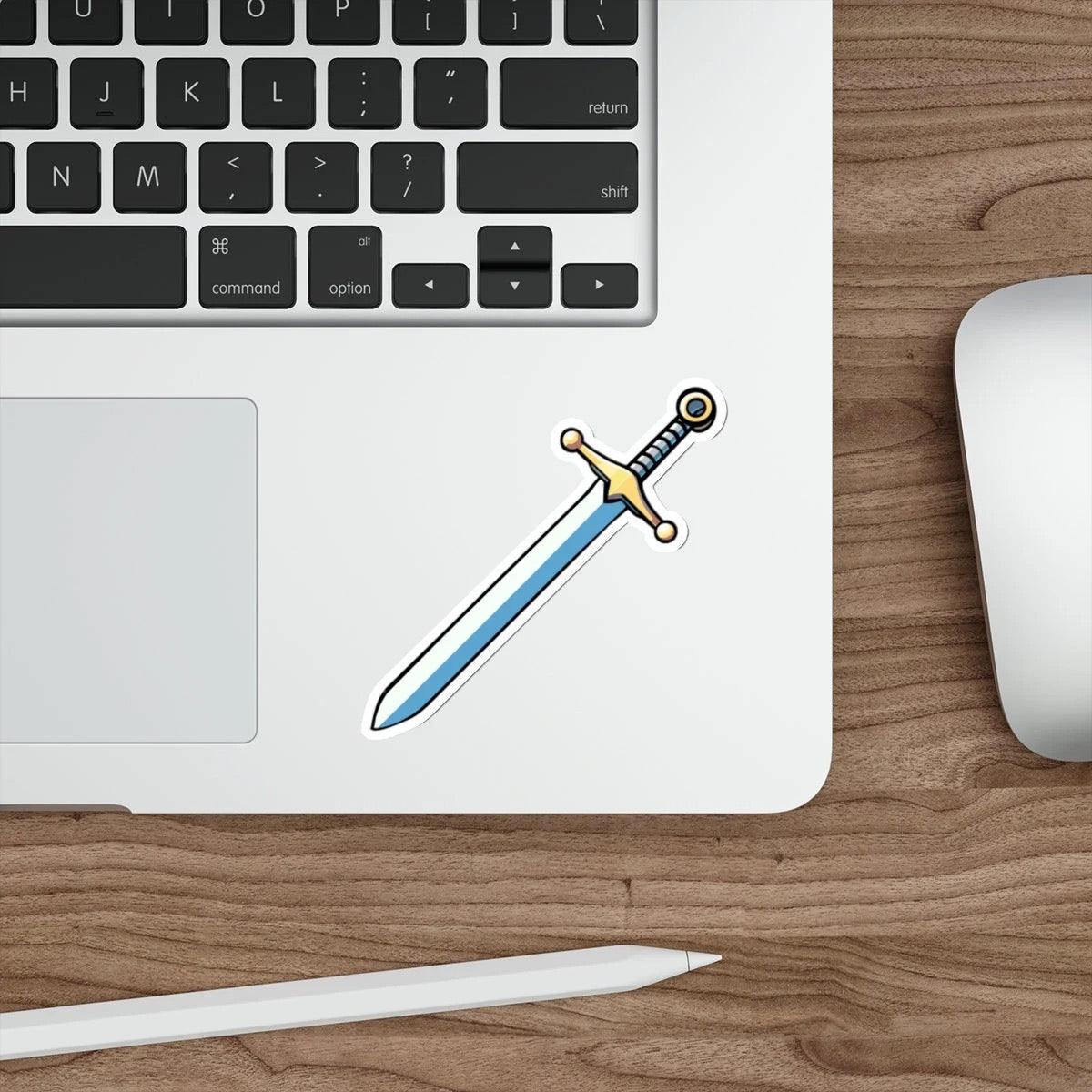 Cartoon Sword Sticker – Fantasy Adventure Vinyl Decal | Buy Online from The Home Crafters