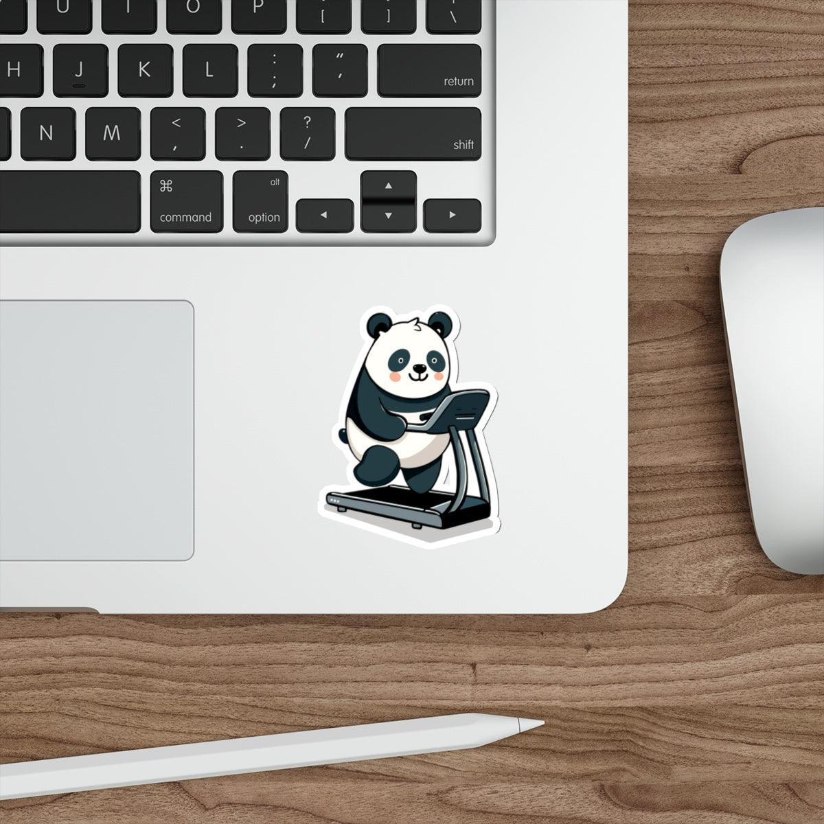 Panda on a Treadmill Sticker – Motivational Vinyl Decal | Buy Online from The Home Crafters