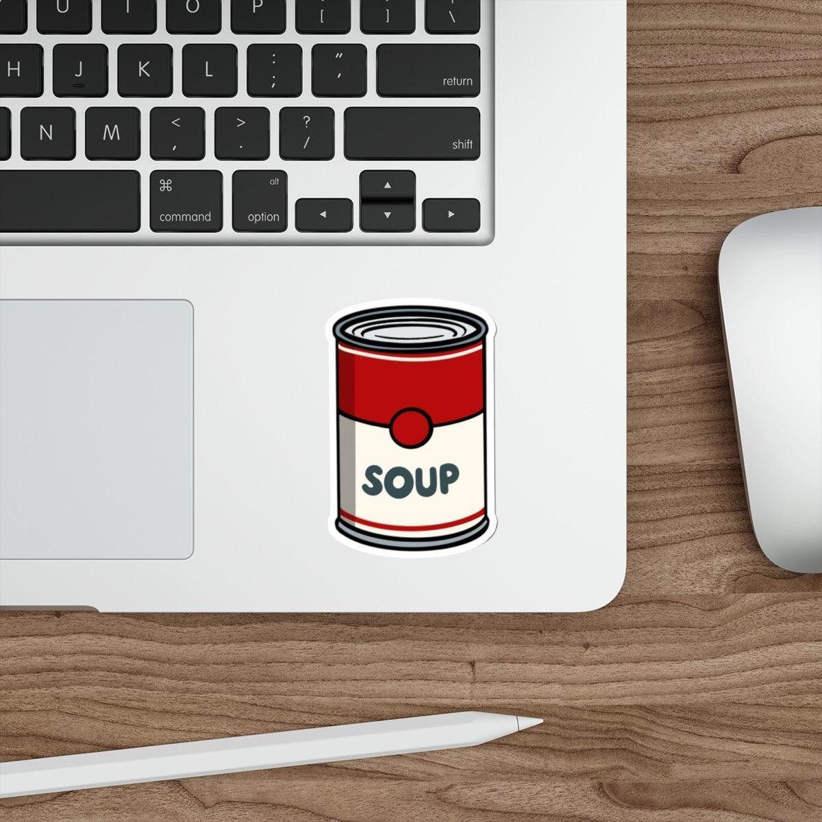 Cartoon Soup Tin Sticker – Cozy Retro Food Vinyl Decal | Buy Online from The Home Crafters