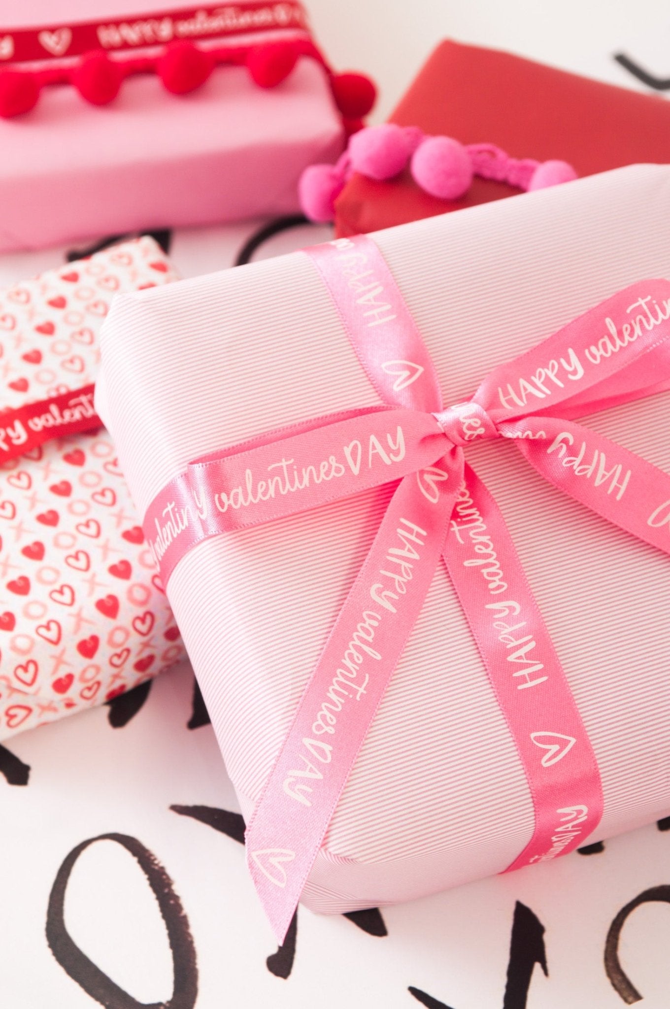 Berisfords Ribbon - Happy Valentines Day RED: 15mm (per metre) | Buy Online from The Home Crafters