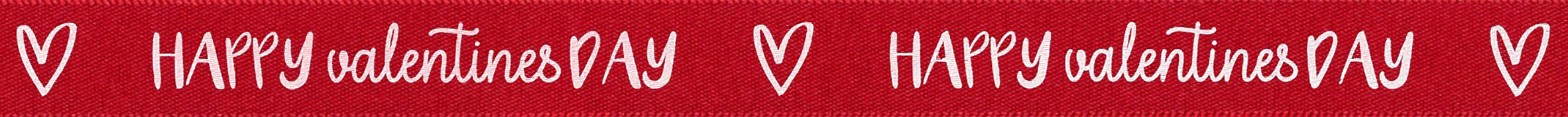 Berisfords Ribbon - Happy Valentines Day RED: 15mm