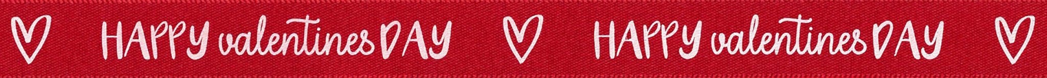 Berisfords Ribbon - Happy Valentines Day RED: 15mm (per metre) | Buy Online from The Home Crafters