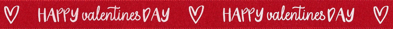 Berisfords Ribbon - Happy Valentines Day RED: 15mm (per metre) | Buy Online from The Home Crafters