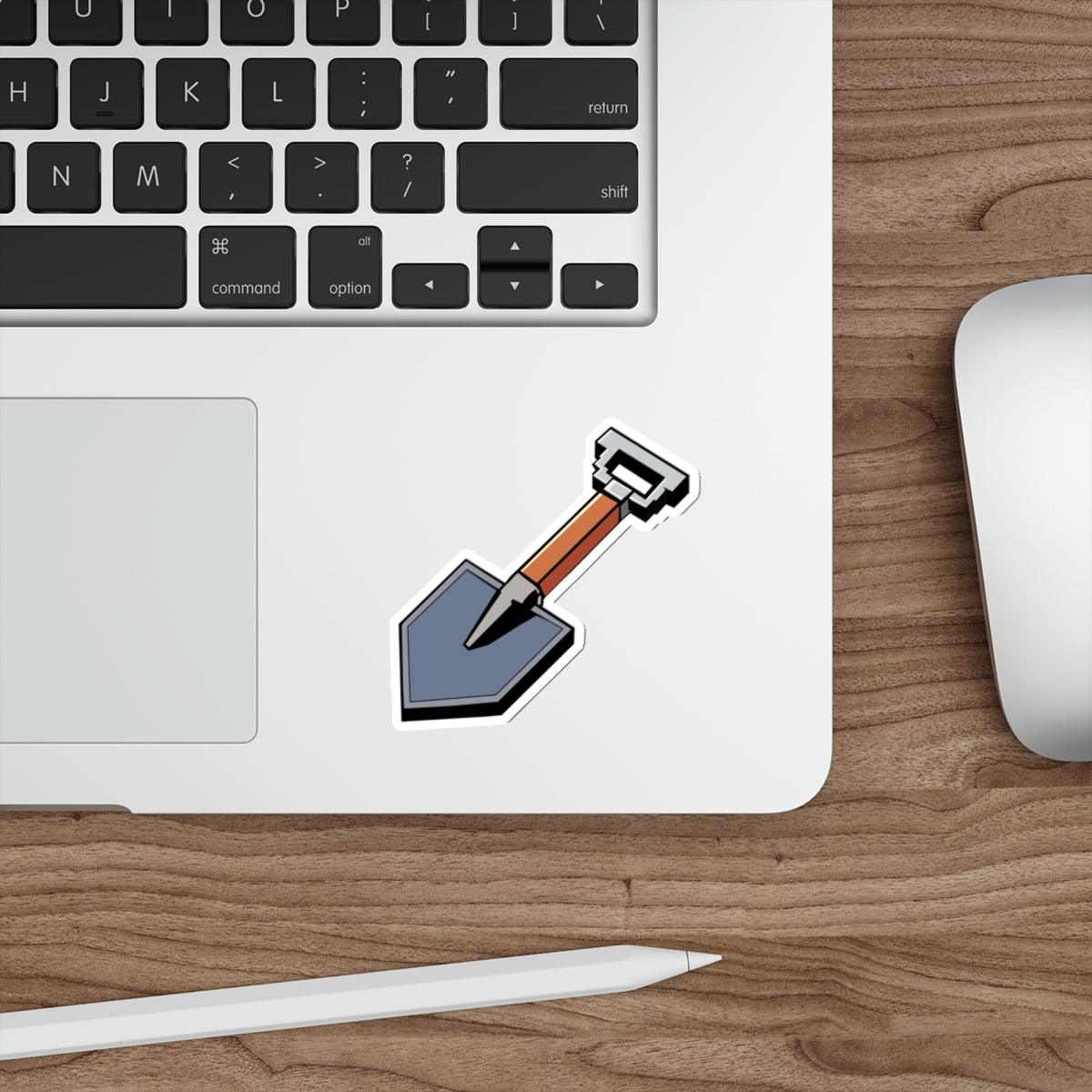 Pixelated Shovel Waterproof Sticker | Buy Online from The Home Crafters