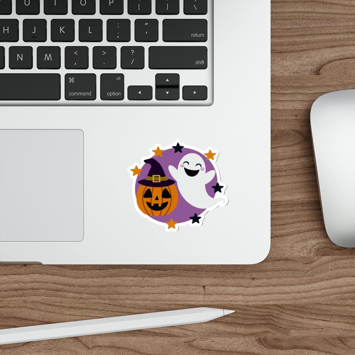 Halloween Ghost & Pumpkin Waterproof Sticker | Buy Online from The Home Crafters