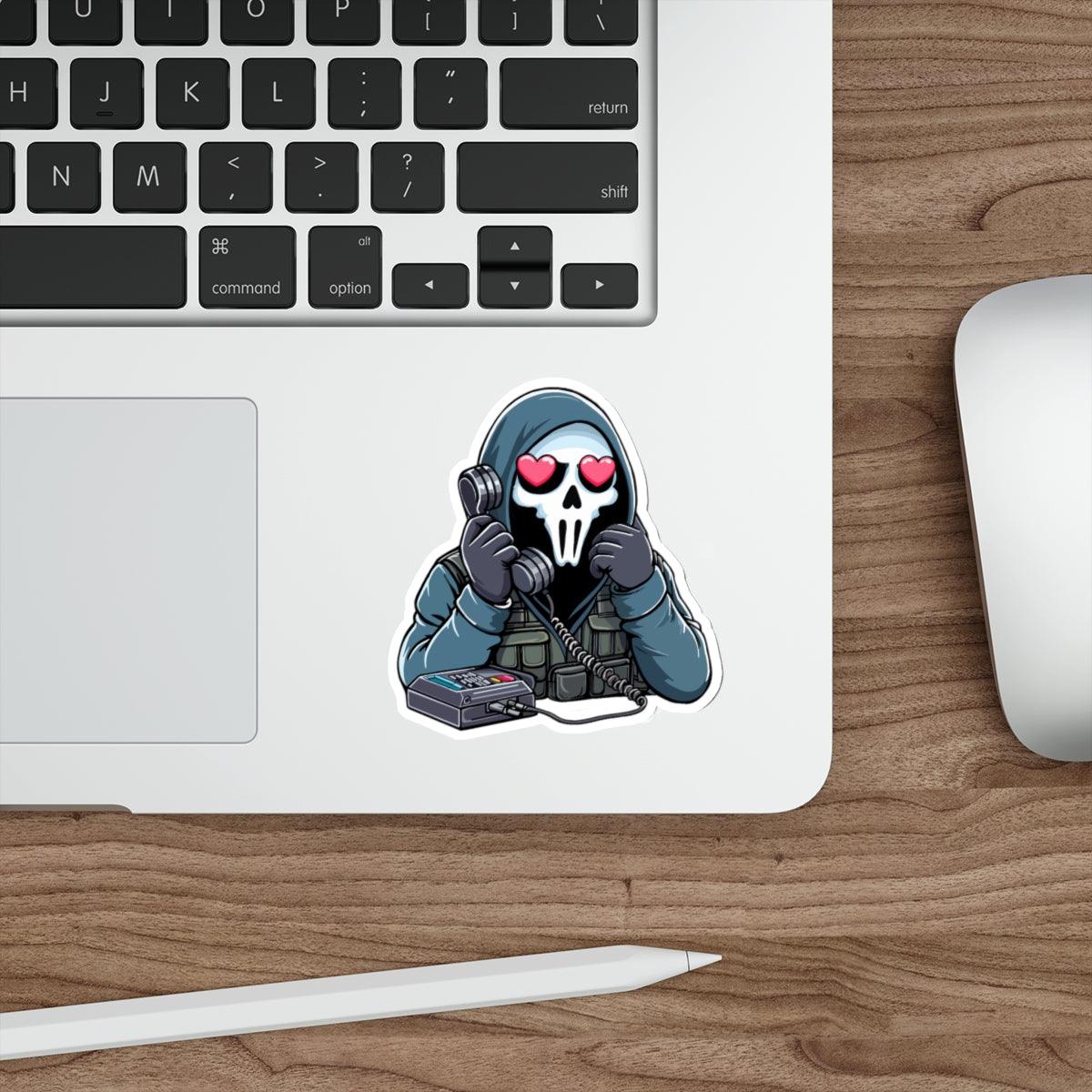 Masked Soldier Heart Eyes Phone Sticker | Buy Online from The Home Crafters