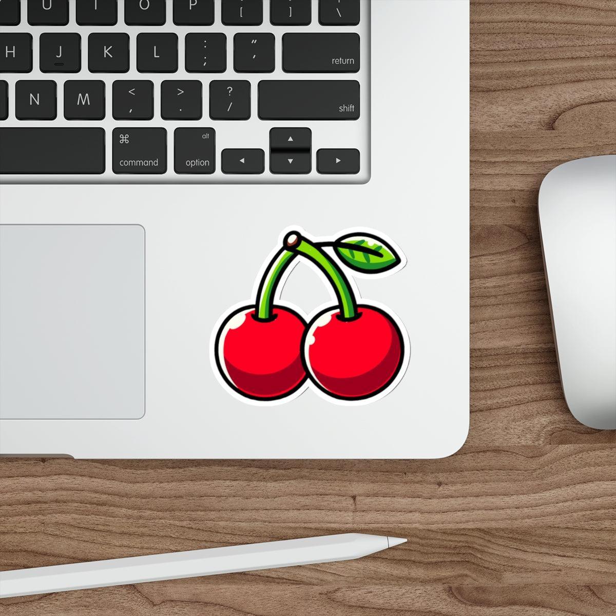 Cartoon Cherries Sticker – Cute Fruit Vinyl Waterproof Decal | Buy Online from The Home Crafters