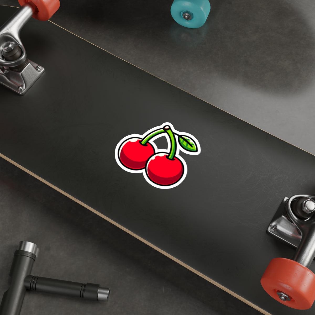 Cartoon Cherries Sticker – Cute Fruit Vinyl Waterproof Decal | Buy Online from The Home Crafters