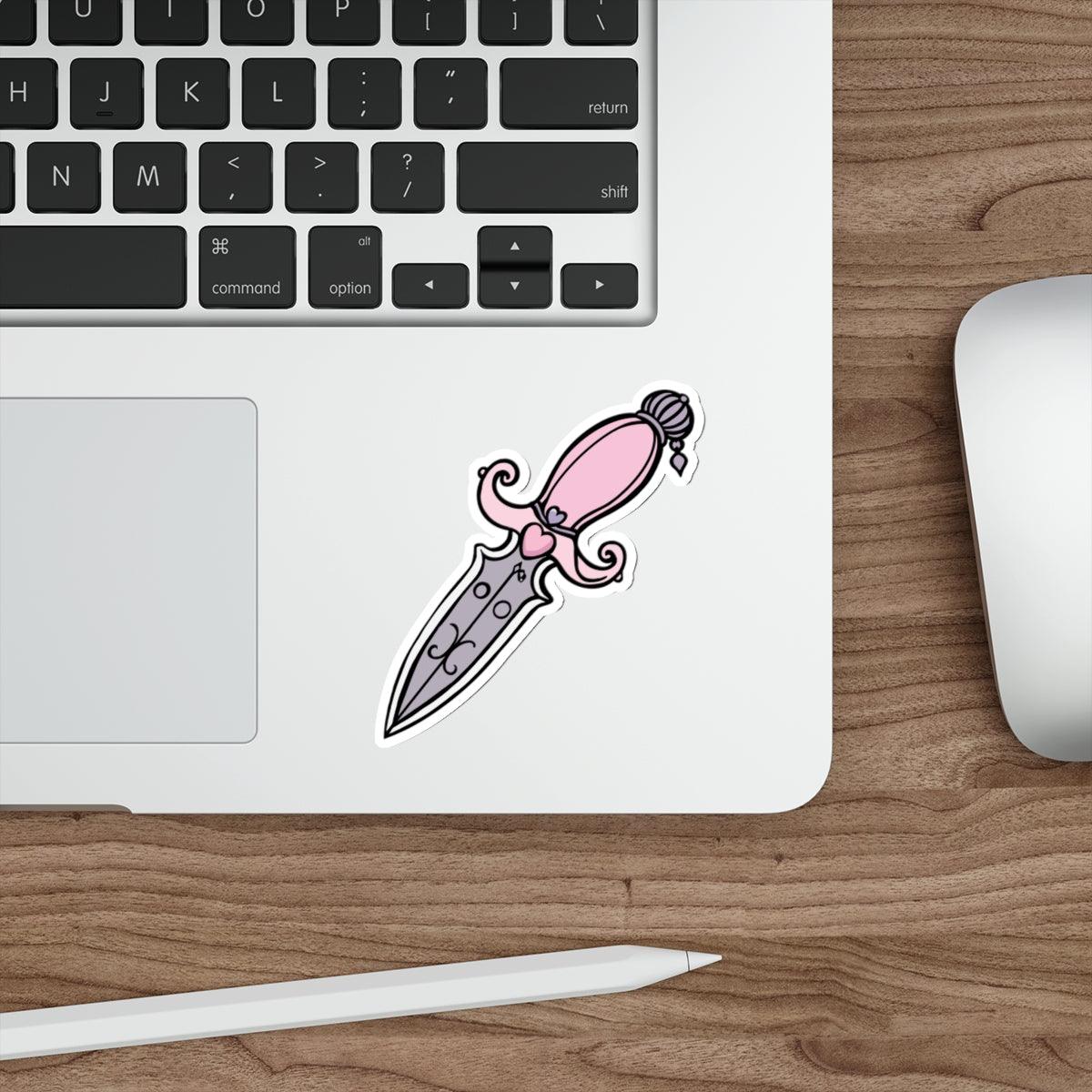 Pink Cartoon Dagger Sticker – Bold Cute Waterproof Vinyl | Buy Online from The Home Crafters