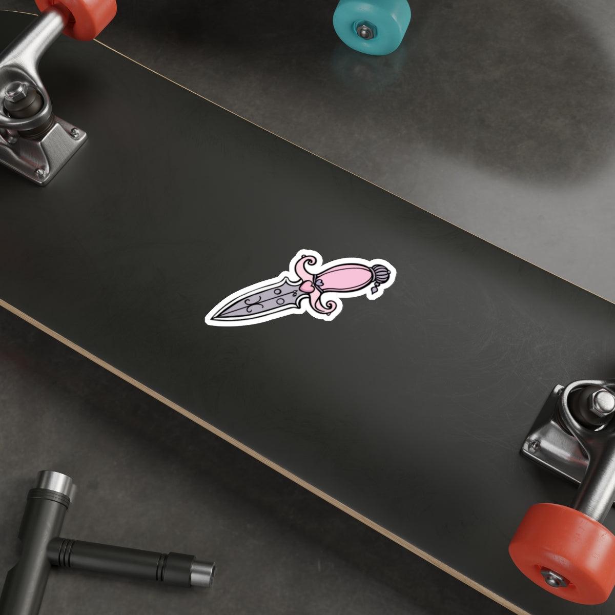 Pink Cartoon Dagger Sticker – Bold Cute Waterproof Vinyl | Buy Online from The Home Crafters