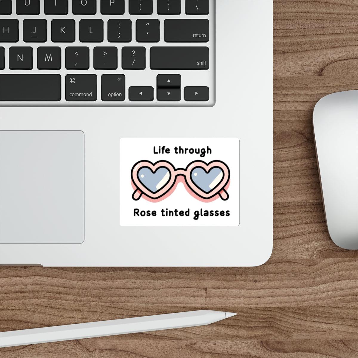 Life Through Rose - Tinted Glasses Sticker – Heart Shades | Buy Online from The Home Crafters
