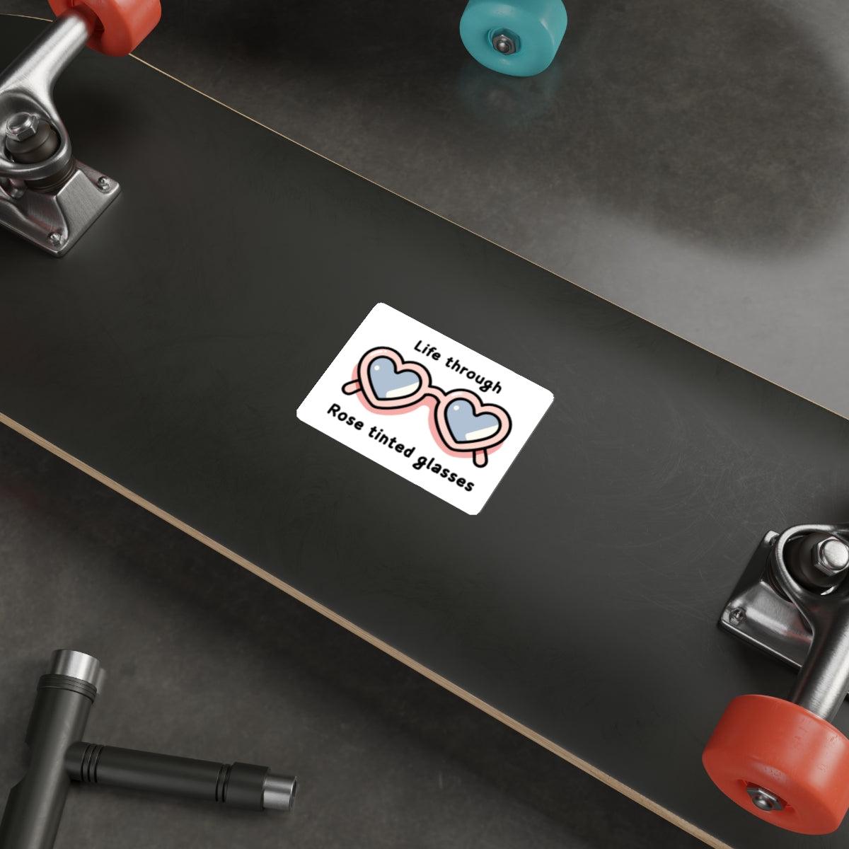 Life Through Rose - Tinted Glasses Sticker – Heart Shades | Buy Online from The Home Crafters