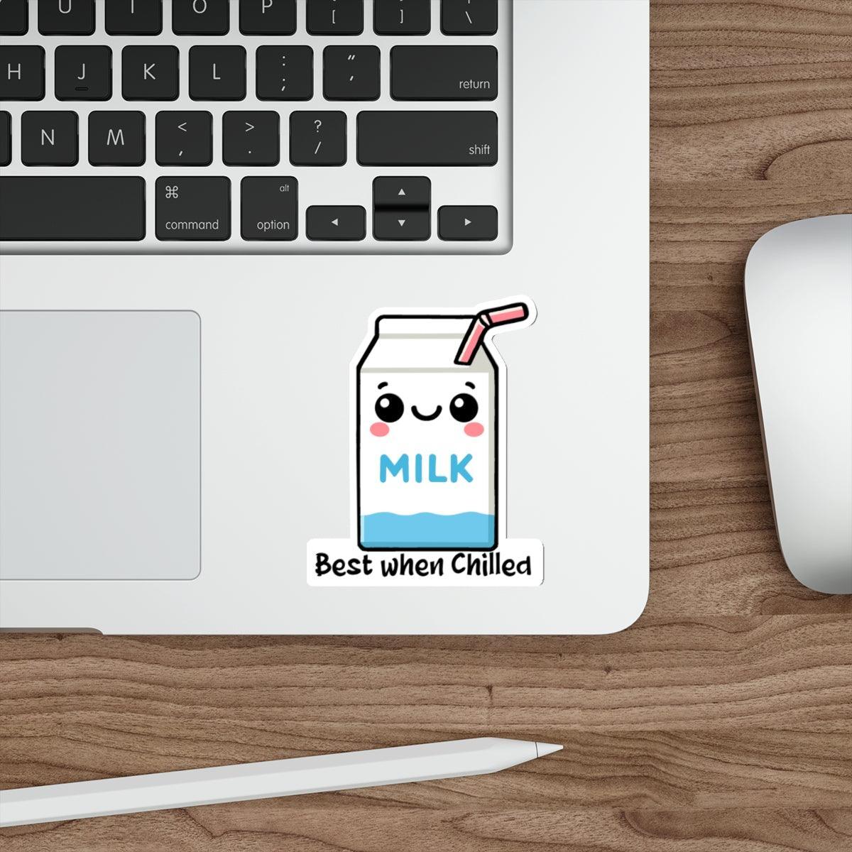 Best When Chilled Sticker – Cute Waterproof Milk Carton | Buy Online from The Home Crafters