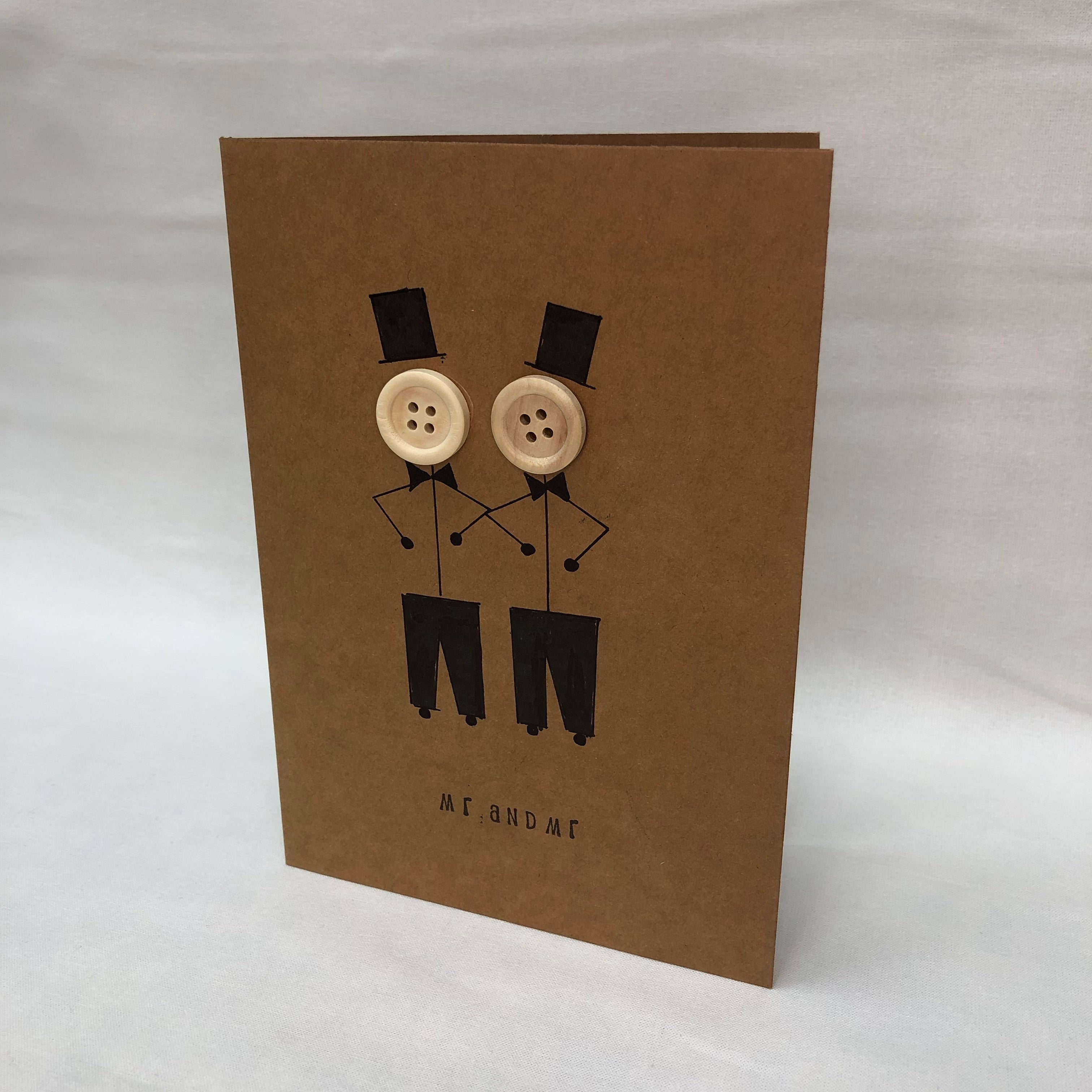 Wishes & Kisses Handmade Greetings Card - Mr & Mr